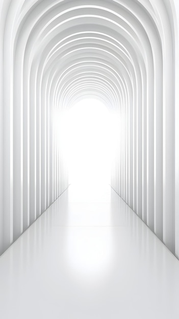 Abstract Architectural Corridor with Minimalist Design and Symmetrical Perspective