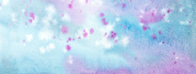 Abstract art background light purple and blue colors Watercolor painting with lilac stains and gradient