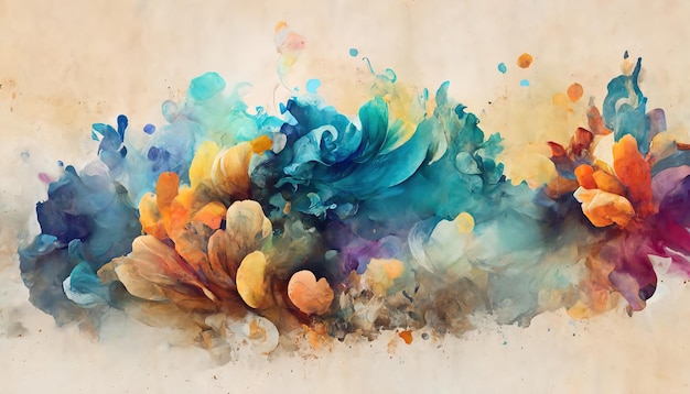 Abstract art background with watercolor stain Abstract art. 3d rendering. Raster illustration