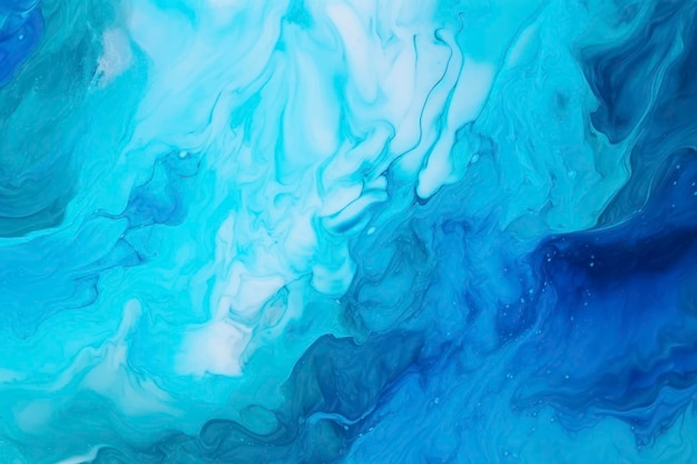 Abstract art blue paint background with liquid fluid grunge texture