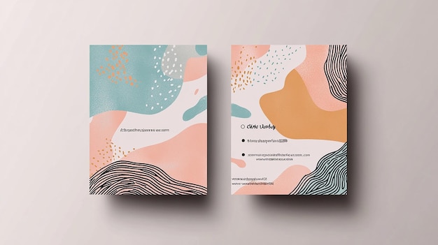 Photo abstract art business cards mockup