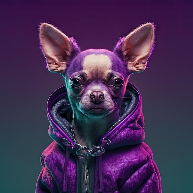 Abstract art of chihuahua designed custom with hip hop style isolate background