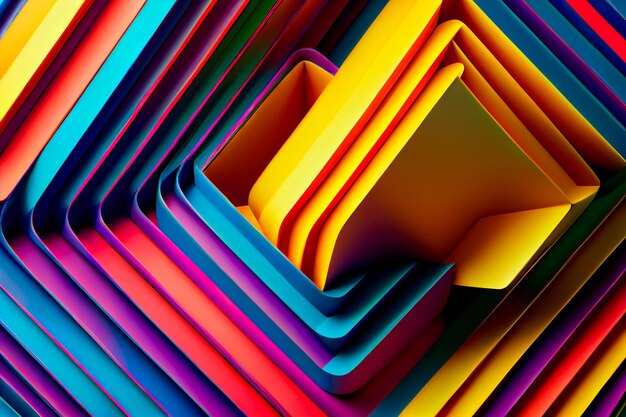 Abstract Art of Colorful Geometric Lines Generative AIxA