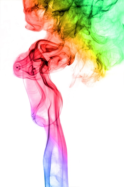 Photo abstract art colorful smoke on a white background