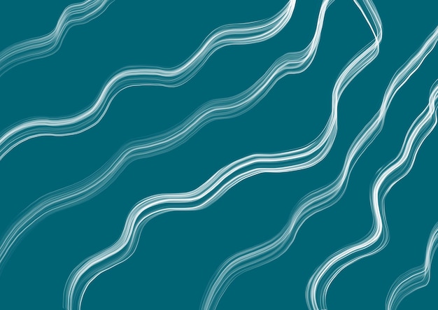 Abstract art dark blue color background with wavy white lines Backdrop with curve fluid turquoise striped ornate