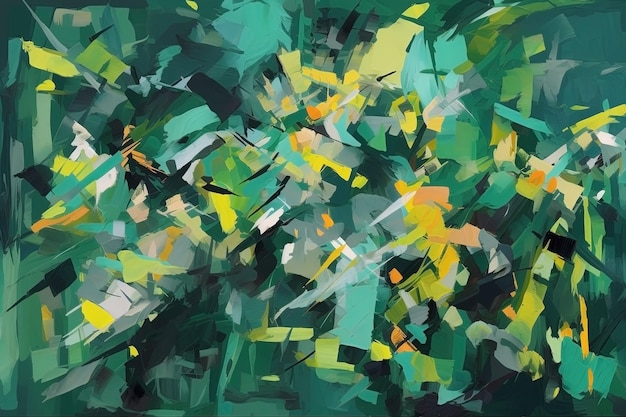 Abstract art green background Ai generated