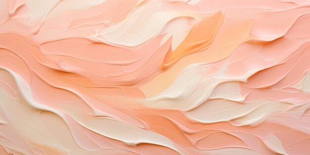 Abstract art impasto peach and white