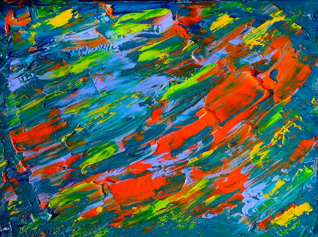 Abstract art painting with acrylic colors