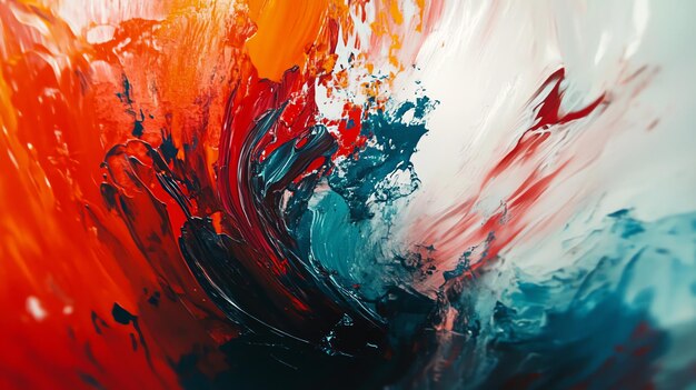 Abstract Art Painting with Swirling Colors