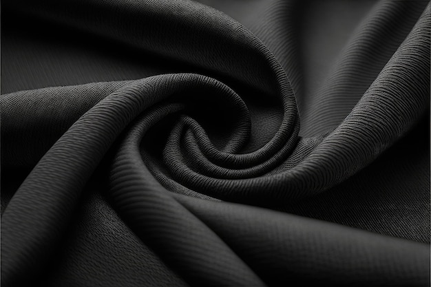 Abstract art of textured black fabric for clothing