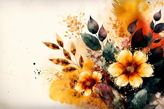 Abstract art watercolor flower background for banner poster Generative AI