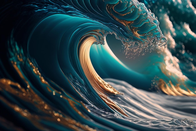 abstract art wave luxury concept background