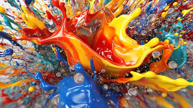 Abstract art with colorful splash 3d Generated AI