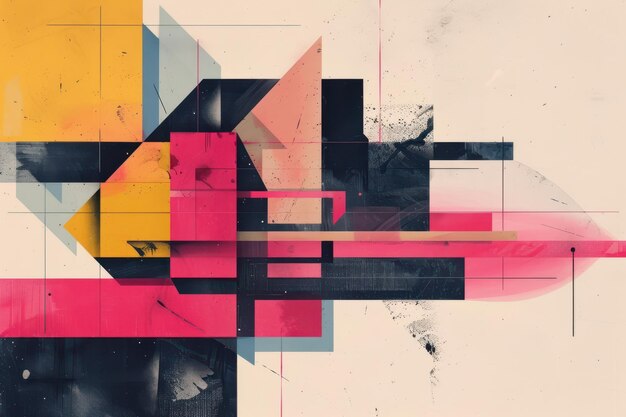 Photo abstract art with geometric shapes and colors