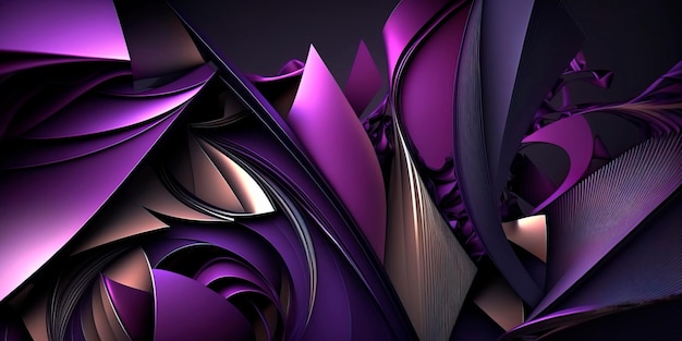 Abstract art with overlapping shapes and patterns in shades of purple Generative AI