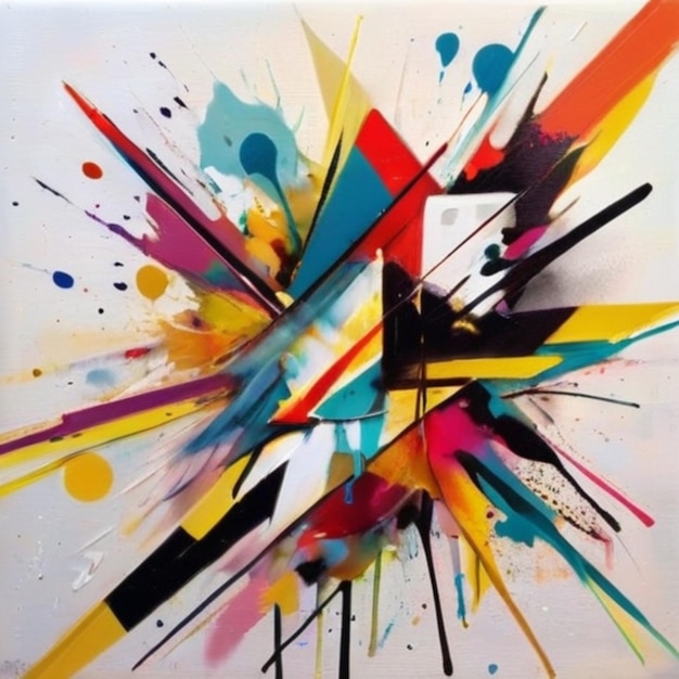 abstract artColorful paint splashes geometric