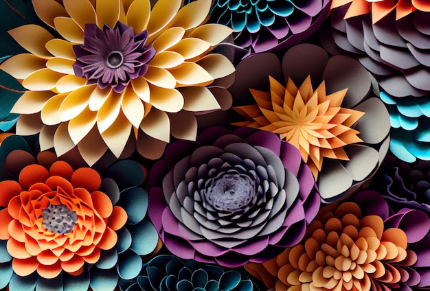 Abstract artificial flowers Generative ai