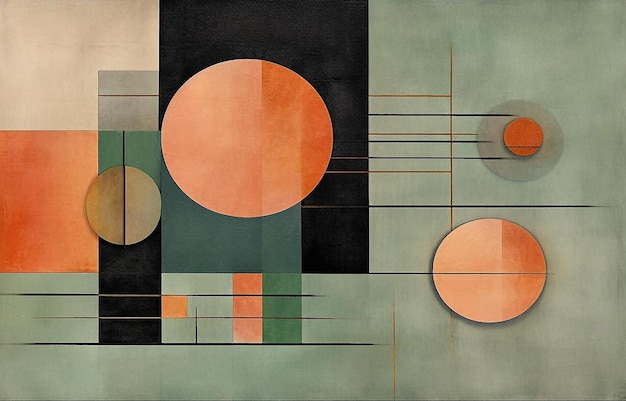 Abstract artistic background Geometric orange gray gold modern Art