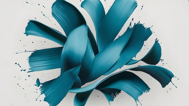 An abstract artwork splashes of vibrant blue color generative AI