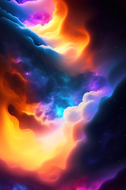 Abstract astral nebula glowing clouds in space Stormy dark smoke background wallpaper