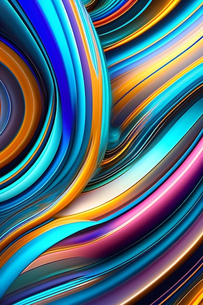 Abstract awesome background of colorful intertwining cyan and blue lines