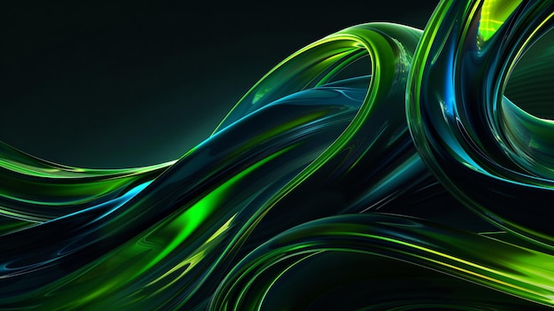 Abstract backdrop showcasing a green swirl design crafted from plastic materials