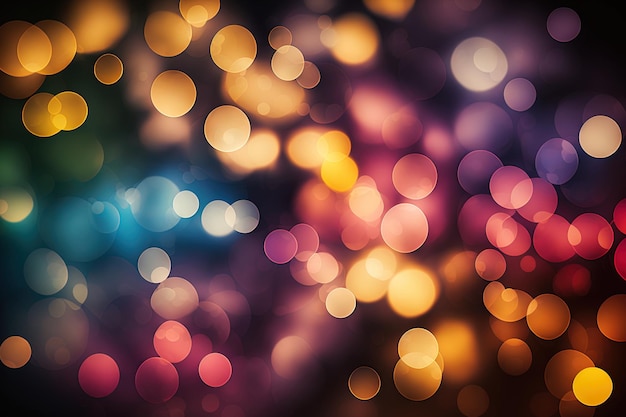 Abstract backdrop with bokeh lights in different colors