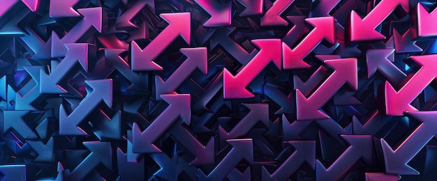 Photo abstract background of 3d arrows pointing in multiple directions