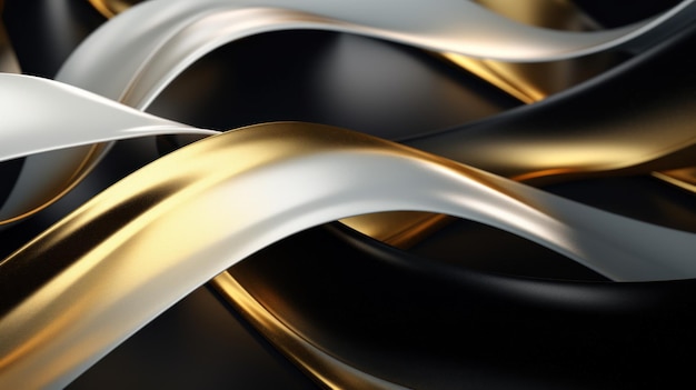 Abstract background 3d rendering 3d illustration Golden and black colors Generative AI