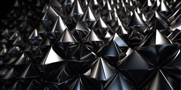 Abstract background 3d sharp distortion silver trianglegenerative AI