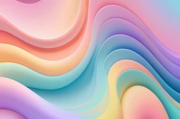 abstract background 3D waves in pastel colors