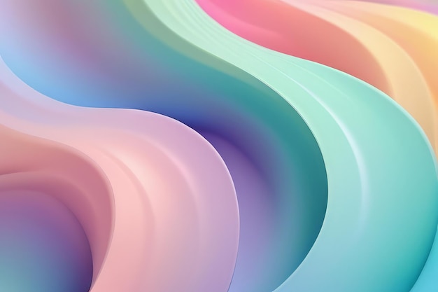 abstract background 3D waves in pastel colors