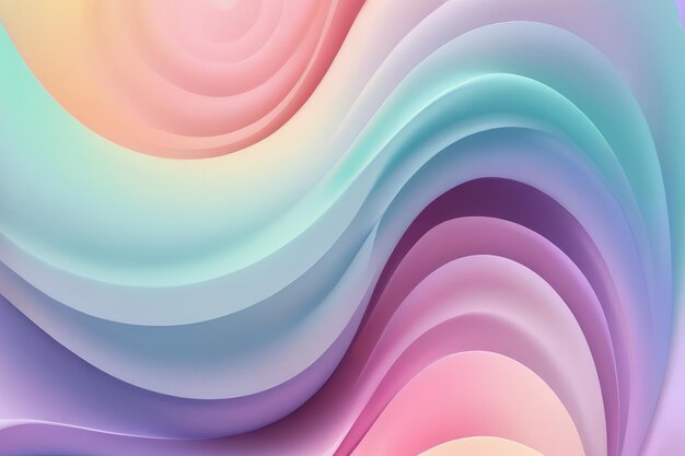 abstract background 3D waves in pastel colors