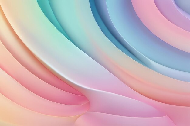 abstract background 3D waves in pastel colors