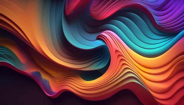 Abstract Background of an abstract horizontal wave in color Generative Ai