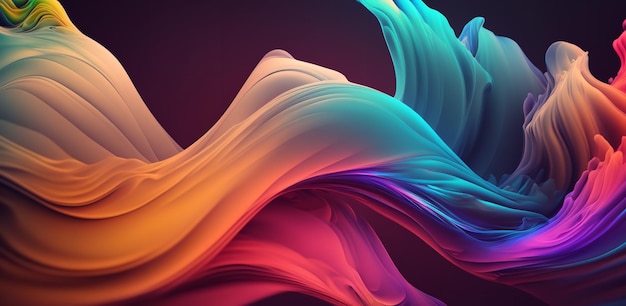 Abstract Background of an abstract horizontal wave in color Generative Ai