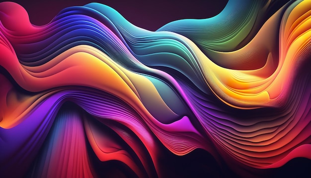 Abstract Background of an abstract horizontal wave in color Generative Ai