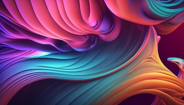 Abstract Background of an abstract horizontal wave in color Generative Ai