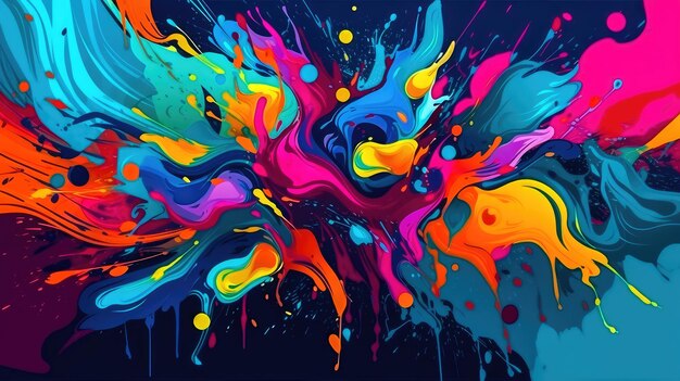 Abstract Background Blue Fantasy Colorful Graffiti Generative AI