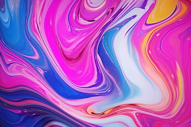 Abstract background of blue and pink paint mixing in water closeup Ai Generated