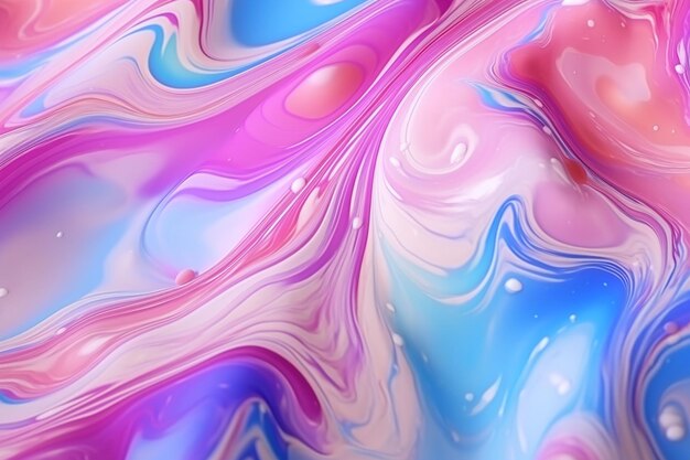 Abstract background of blue and pink paint mixing in water closeup Ai Generated