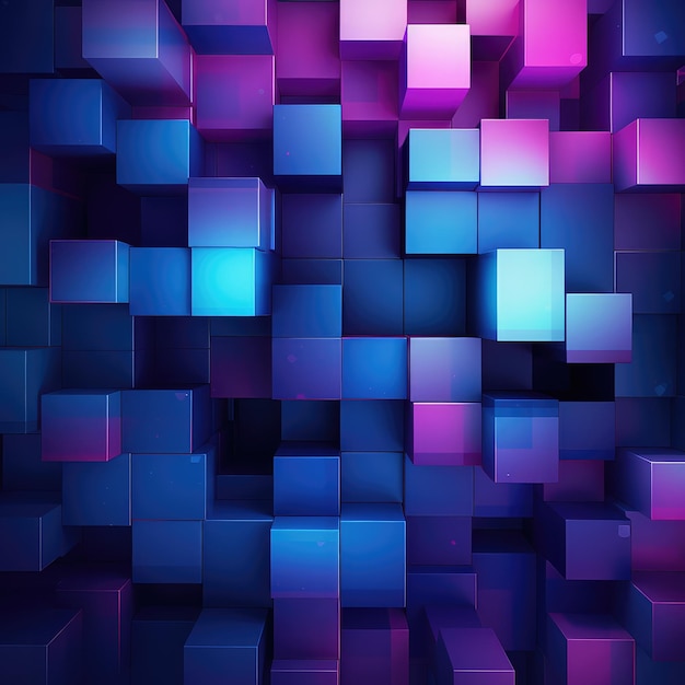 Abstract Background of Blue and Purple Blocks A Vibrant Display of Geometric Shapes