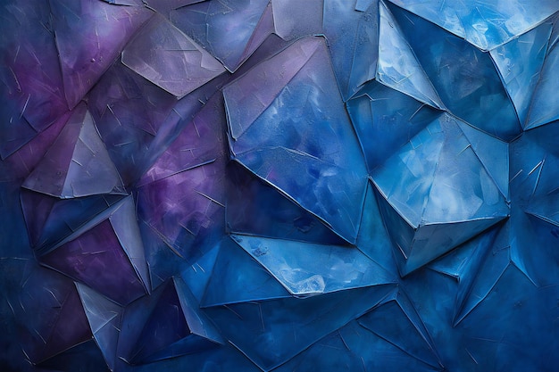 Abstract background of blue and purple polygonal origami pattern