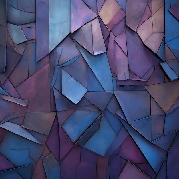 Abstract background of blue and purple triangles in the form of a mosaic