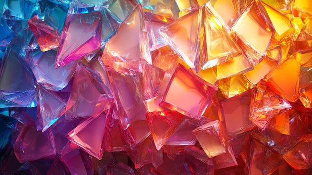 Photo abstract background of brightly colored iridescent crystals