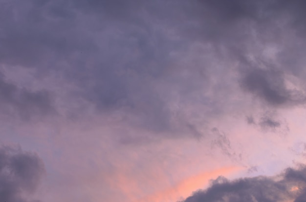 Abstract background of cloudy sunset sky blue hour.