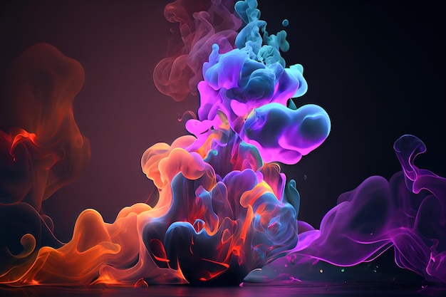 Abstract background color paint splash isolated black background Splash of paint Generative AI