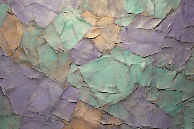 Abstract background of colored cracked plaster on the wall closeup of photo