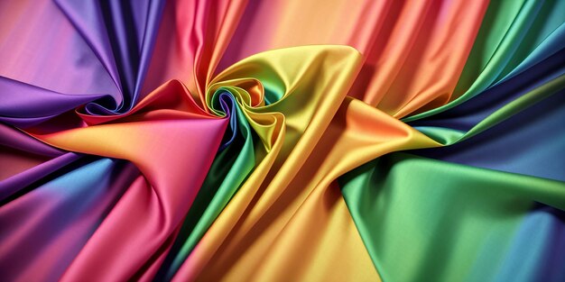 Abstract background of colored crumpled fabric Colorful illustration Generative AI