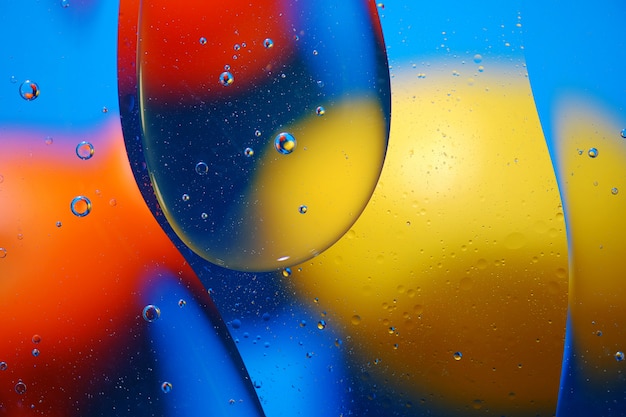 Abstract background of colorful bubbles on the surface of water and oil for your design.